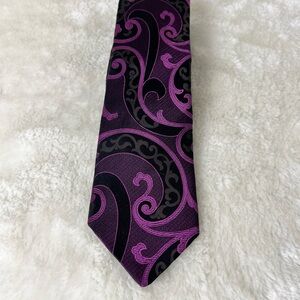 Ted Baker Swirl Pattern Tie in Purple and Black